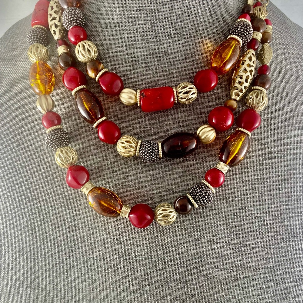 Chic Multicolor Beaded Necklace - Picture 1 of 9